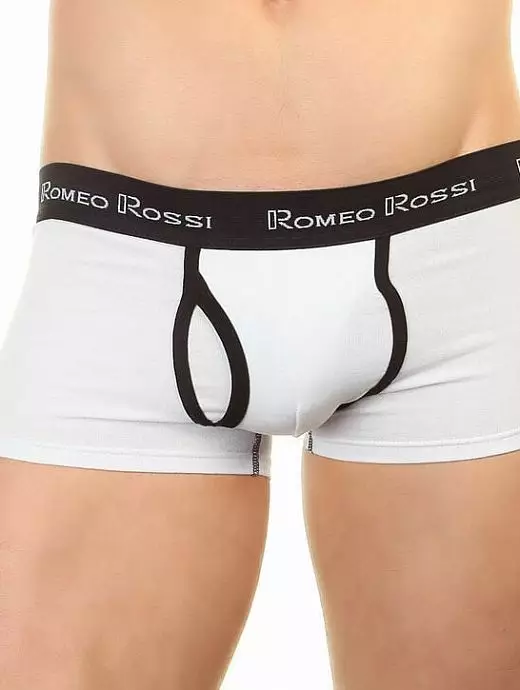 Эластичные хипсы с гульфиком с черной окантовкой белого цвета Romeo Rossi RTRR365-101